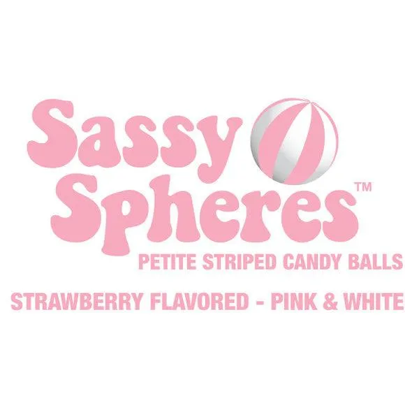 YumJunkie Sassy Spheres Strawberry Pink Striped Candy Balls - Petite: 5LB Bag - Image 4