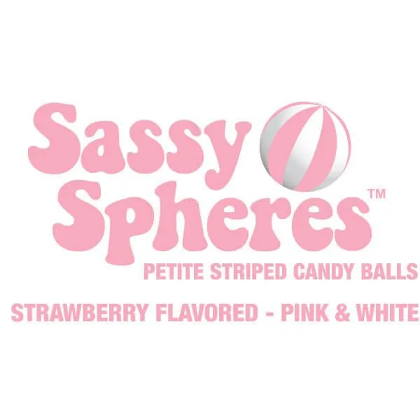 YumJunkie Sassy Spheres Strawberry Pink Striped Candy Balls - Petite: 5LB Bag - Image 6