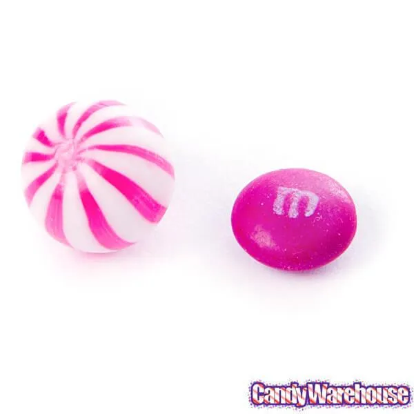 YumJunkie Sassy Spheres Strawberry Pink Striped Candy Balls - Petite: 5LB Bag - Image 7