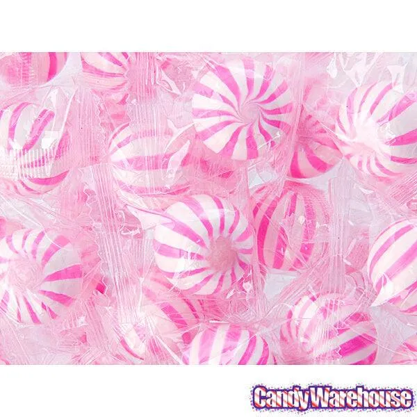 YumJunkie Sassy Spheres Strawberry Pink Striped Candy Balls: 5LB Bag - Image 2