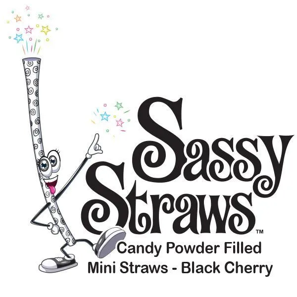 YumJunkie Sassy Straws Candy Powder Filled Mini Straws - Black Cherry: 700-Piece Box - Image 2