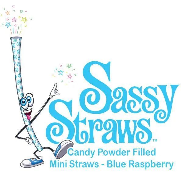 YumJunkie Sassy Straws Candy Powder Filled Mini Straws - Blue Raspberry: 50-Piece Bag - Image 2