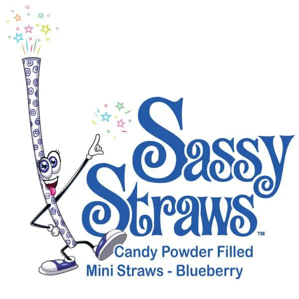 YumJunkie Sassy Straws Candy Powder Filled Mini Straws - Blueberry: 50-Piece Bag - Image 7