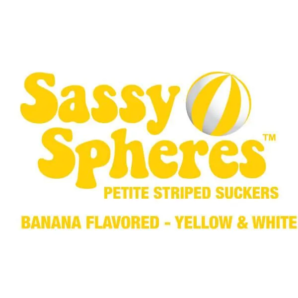 YumJunkie Sassy Spheres Banana Yellow Striped Ball Lollipops - Petite: 400-Piece Bag - Image 3
