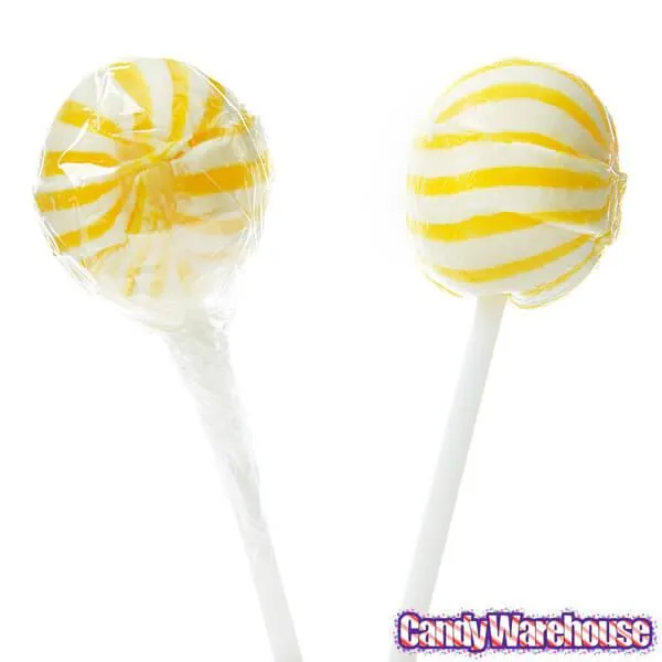 YumJunkie Sassy Spheres Banana Yellow Striped Ball Lollipops: 100-Piece Bag - Image 4