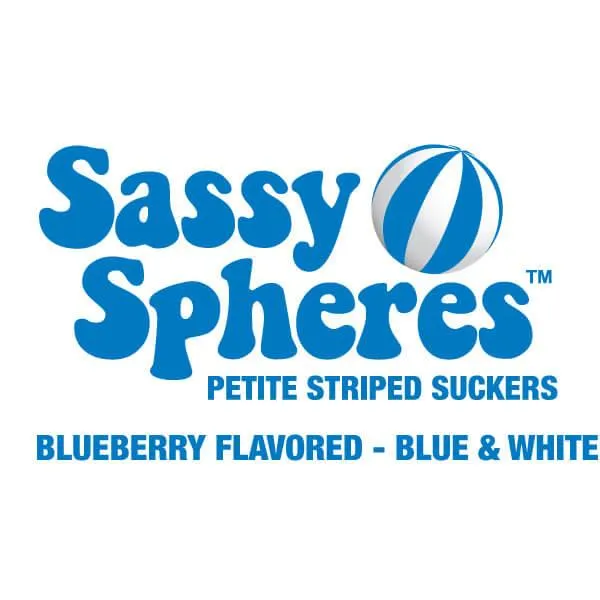 YumJunkie Sassy Spheres Blueberry Blue Striped Ball Lollipops - Petite: 400-Piece Bag - Image 3