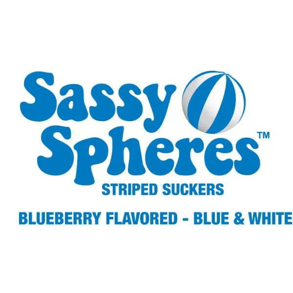 YumJunkie Sassy Spheres Blueberry Blue Striped Ball Lollipops: 100-Piece Bag - Image 3