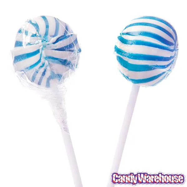 YumJunkie Sassy Spheres Blueberry Blue Striped Ball Lollipops: 100-Piece Bag - Image 4