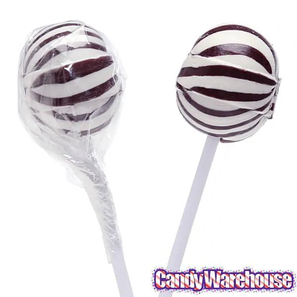 YumJunkie Sassy Spheres Cherry Black Striped Ball Lollipops: 100-Piece Bag - Image 4