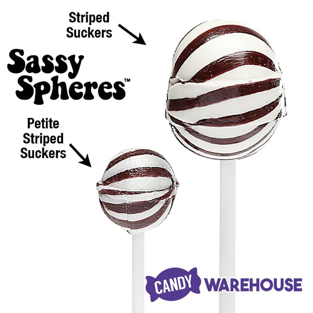 YumJunkie Sassy Spheres Cherry Black Striped Ball Lollipops - Petite: 400-Piece Bag - Image 3