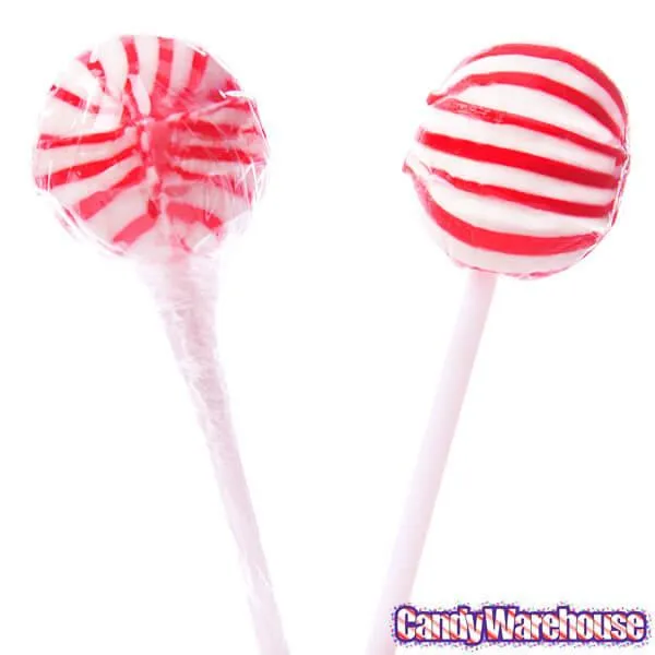 YumJunkie Sassy Spheres Cherry Red Striped Ball Lollipops: 100-Piece Bag - Image 4