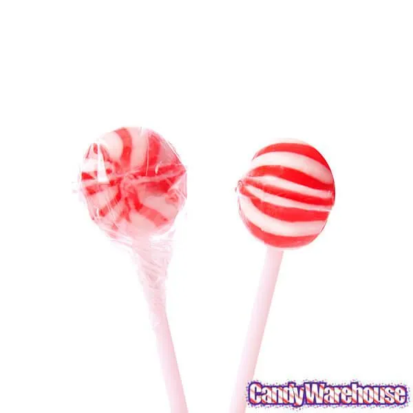 YumJunkie Sassy Spheres Cherry Red Striped Ball Lollipops - Petite: 400-Piece Bag - Image 4