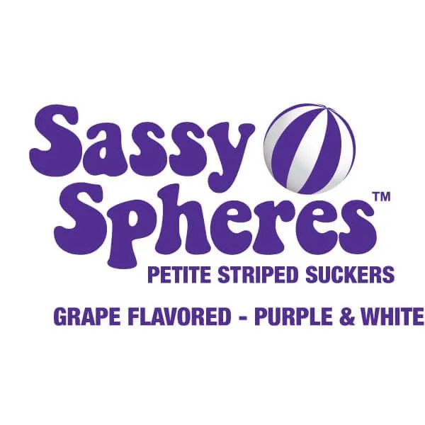 YumJunkie Sassy Spheres Grape Purple Striped Ball Lollipops - Petite: 400-Piece Bag - Image 2