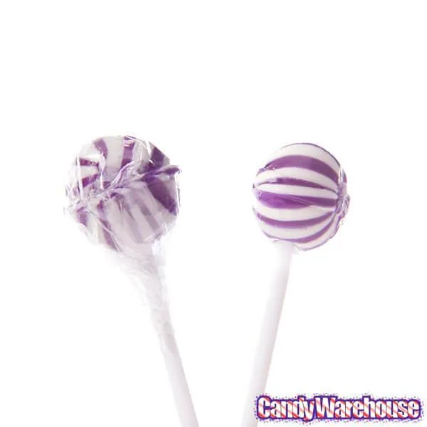 YumJunkie Sassy Spheres Grape Purple Striped Ball Lollipops - Petite: 400-Piece Bag - Image 3