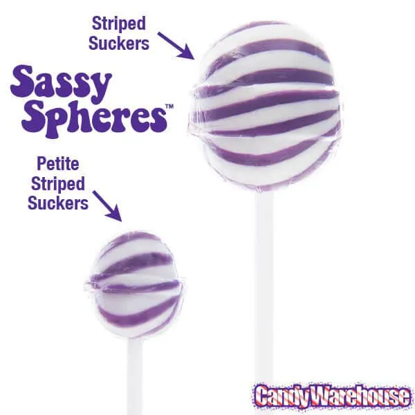 YumJunkie Sassy Spheres Grape Purple Striped Ball Lollipops - Petite: 400-Piece Bag - Image 4