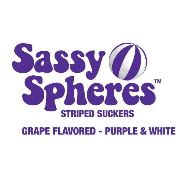 YumJunkie Sassy Spheres Grape Purple Striped Ball Lollipops: 100-Piece Bag - Image 4