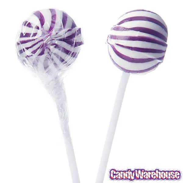 YumJunkie Sassy Spheres Grape Purple Striped Ball Lollipops: 100-Piece Bag - Image 5