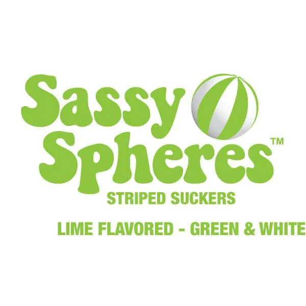 YumJunkie Sassy Spheres Lime Green Striped Ball Lollipops: 100-Piece Bag - Image 3