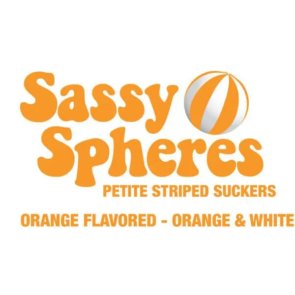 YumJunkie Sassy Spheres Orange Striped Ball Lollipops - Petite: 400-Piece Bag - Image 3