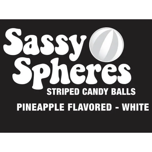 YumJunkie Sassy Spheres Pineapple White Striped Ball Lollipops: 100-Piece Bag - Image 3