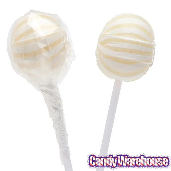 YumJunkie Sassy Spheres Pineapple White Striped Ball Lollipops: 100-Piece Bag - Image 4