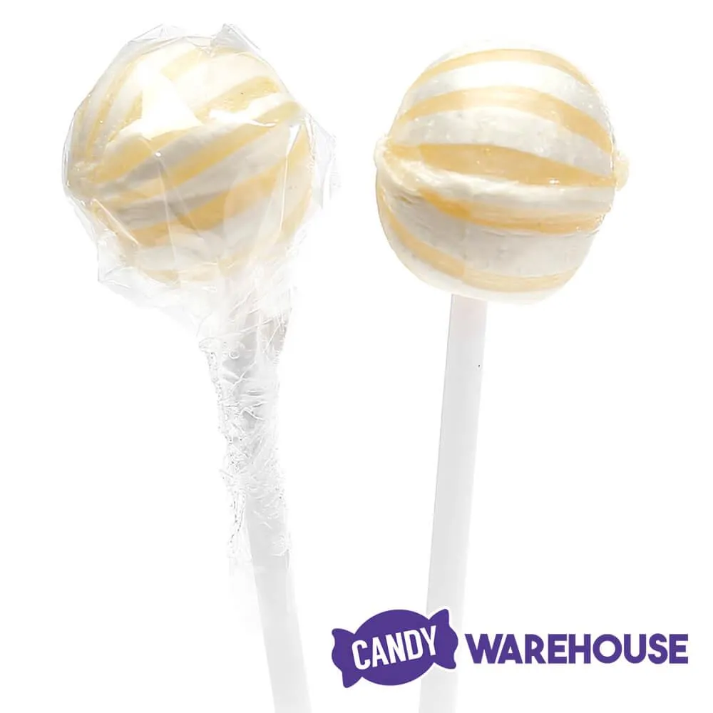 YumJunkie Sassy Spheres Pineapple White Striped Ball Lollipops - Petite: 400-Piece Bag - Image 3
