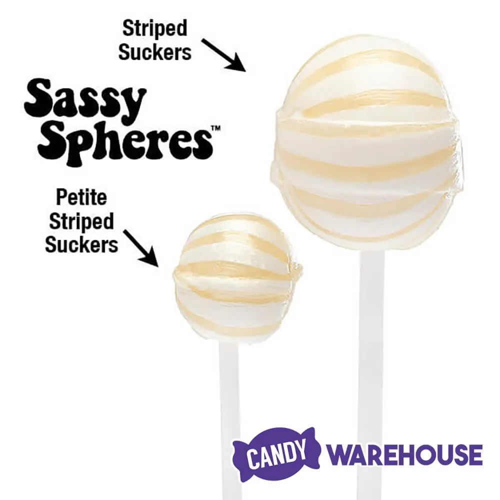 YumJunkie Sassy Spheres Pineapple White Striped Ball Lollipops - Petite: 400-Piece Bag - Image 4