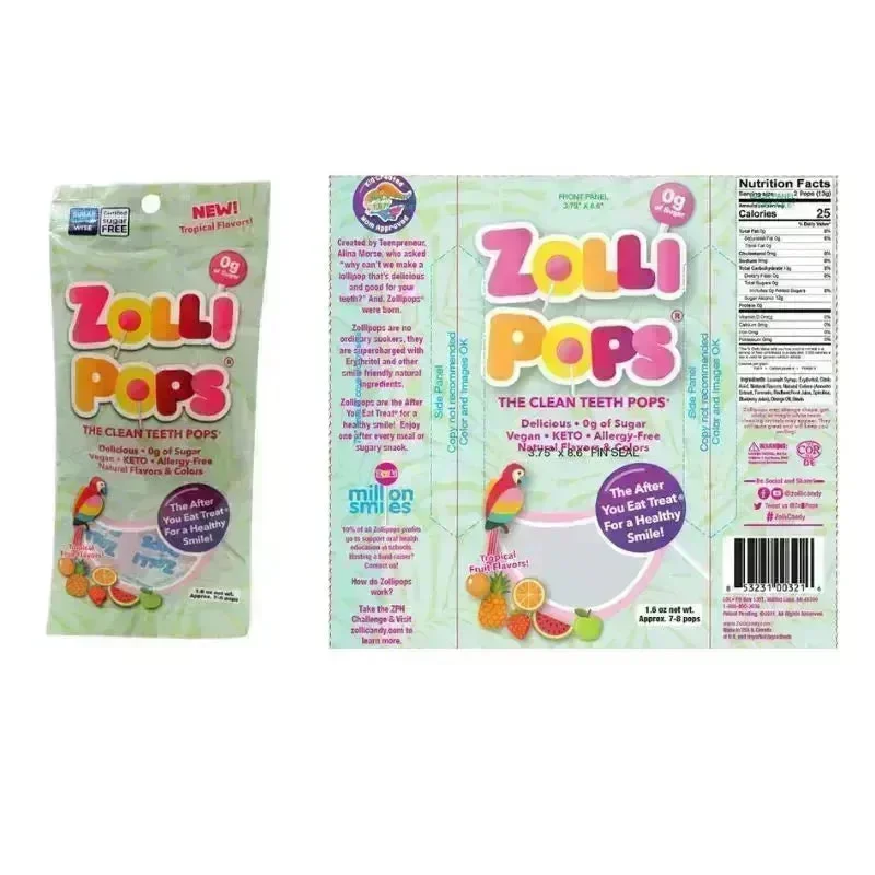 Zollipops Tropical Lollipops Peg Bag: 36-Piece Case - Image 2