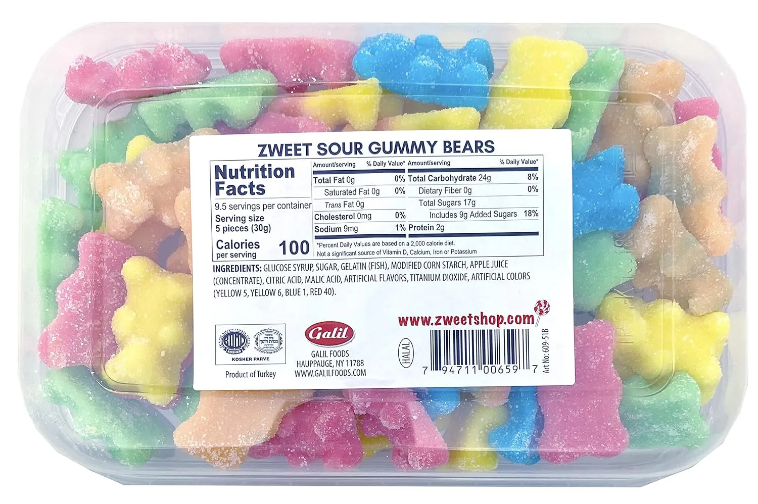 Zweet Sour Gummy Bears: 6-Piece Case - Image 4