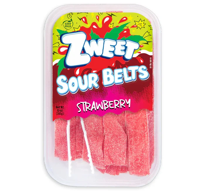 Zweet Sour Strawberry Belts: 6-Piece Box