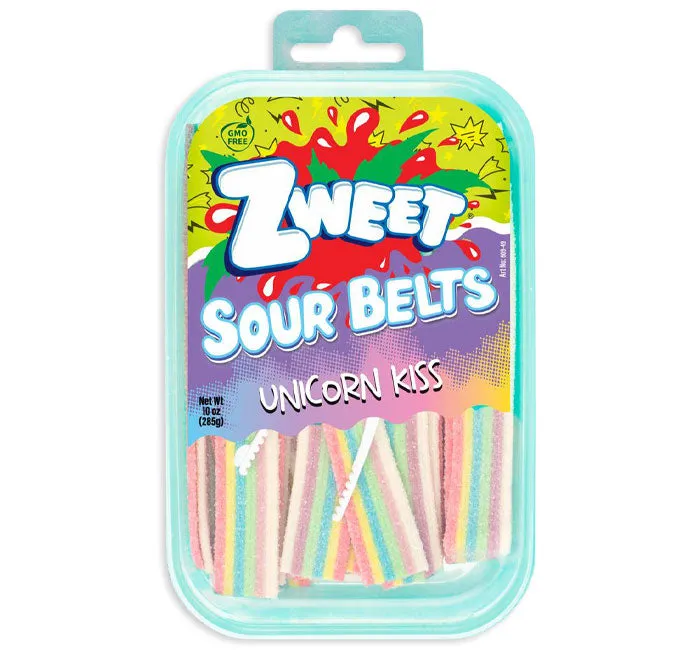 Zweet Unicorn Kiss Sour Belts: 6-Piece Box